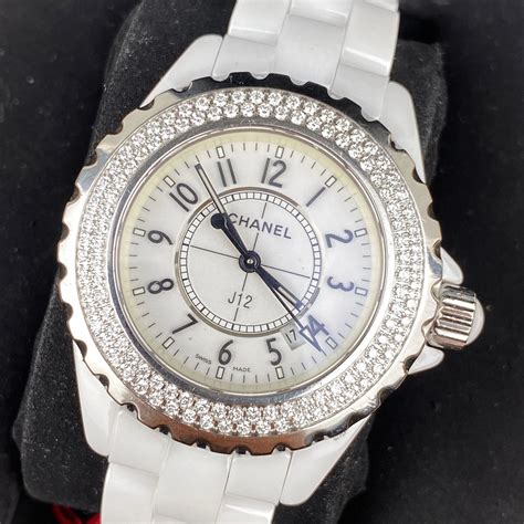 chanel j12 automatic white ceramic diamonds center dial ref h2013|Chanel j12 watch price list.